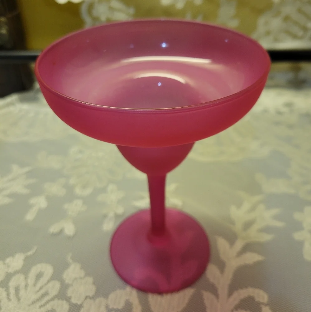 2 Vtg Margarita Glasses 1 Pink 1 Blue Libbey Party